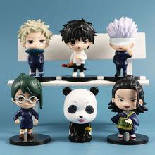 Load image into Gallery viewer, 6 Pcs Set Jujutsu Kaisen Gojo Satoru Geto Suguru Zenin Maki Inumaki Toge Panda Yuta Okkotsu Figures, Kawaii Chibi Mini Anime Figurines PVC JJK Model Statue Toys 6-8 cm
