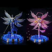 Load image into Gallery viewer, Angewomon and Angemon LED Action Figurines, Standing Position Anime Digimon Adventure Figures PVC Statue 28cm
