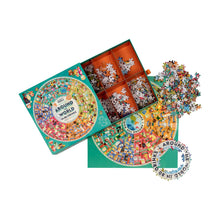 Load image into Gallery viewer, Around the World in 80 Drinks 1000 Piece Circular Jigsaw Puzzle Professor Puzzle
