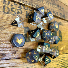 Load image into Gallery viewer, Ascending Shadow - 14 Piece DnD Dice Set | Acrylic RPG Gaming Dice
