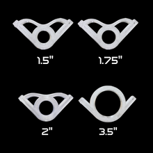 Load image into Gallery viewer, Astral Fan flow LED Fan base handles showing sizes 1.5 inch, 1.75 inch, 2 inch, 3.5 inch
