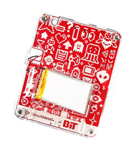 Load image into Gallery viewer, Red and white electronic component with pixelated design on a white background

