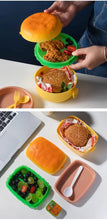 Load image into Gallery viewer, Cute Kawaii Double-Tier Burger Bento Box for Kids, Microwave Safe Fun and Functional Lunchware
