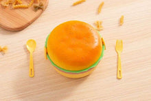 Load image into Gallery viewer, Cute Kawaii Double-Tier Burger Bento Box for Kids, Microwave Safe Fun and Functional Lunchware
