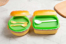Load image into Gallery viewer, Cute Kawaii Double-Tier Burger Bento Box for Kids, Microwave Safe Fun and Functional Lunchware
