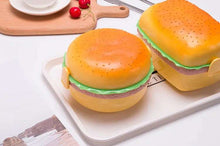Load image into Gallery viewer, Cute Kawaii Double-Tier Burger Bento Box for Kids, Microwave Safe Fun and Functional Lunchware
