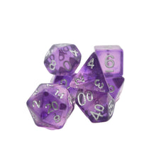 Load image into Gallery viewer, Dancing Lavender - 7 Piece DnD Dice Set | Acrylic RPG Gaming Dice
