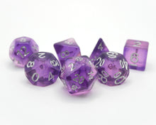 Load image into Gallery viewer, Dancing Lavender - 7 Piece DnD Dice Set | Acrylic RPG Gaming Dice
