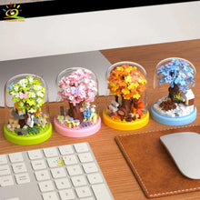Load image into Gallery viewer, Four Seasons Mini Tree House with Display Box Model Mini Figurines Building Block Puzzles
