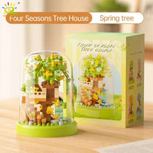 Load image into Gallery viewer, Four Seasons Mini Tree House with Display Box Model Mini Figurines Building Block Puzzles
