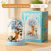 Load image into Gallery viewer, Four Seasons Mini Tree House with Display Box Model Mini Figurines Building Block Puzzles
