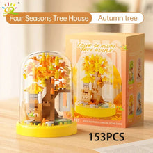Load image into Gallery viewer, Four Seasons Mini Tree House with Display Box Model Mini Figurines Building Block Puzzles
