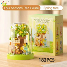 Load image into Gallery viewer, Four Seasons Mini Tree House with Display Box Model Mini Figurines Building Block Puzzles
