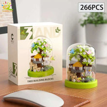 Load image into Gallery viewer, Four Seasons Mini Tree House with Display Box Model Mini Figurines Building Block Puzzles
