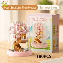 Load image into Gallery viewer, Four Seasons Mini Tree House with Display Box Model Mini Figurines Building Block Puzzles
