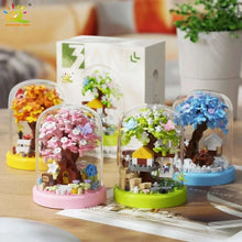 Load image into Gallery viewer, Four Seasons Mini Tree House with Display Box Model Mini Figurines Building Block Puzzles
