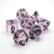 Load image into Gallery viewer, Frozen Blossom - 7 Piece DnD Dice Set | Acrylic RPG Gaming Dice
