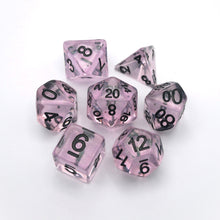 Load image into Gallery viewer, Frozen Blossom - 7 Piece DnD Dice Set | Acrylic RPG Gaming Dice
