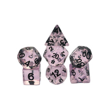 Load image into Gallery viewer, Frozen Blossom - 7 Piece DnD Dice Set | Acrylic RPG Gaming Dice

