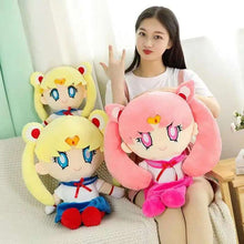 Load image into Gallery viewer, Kawaii Sailor Moon Plush Toy, Moon Cat Moon Hare Cute Girl Heart Filled Anime Doll Bedroom Decoration 25CM
