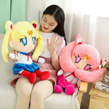 Load image into Gallery viewer, Kawaii Sailor Moon Plush Toy, Moon Cat Moon Hare Cute Girl Heart Filled Anime Doll Bedroom Decoration 25CM
