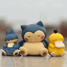 Load image into Gallery viewer, Kawaii Sleeping Snorlax, Gonbe, Psyduck Pokemon Anime Figure Set
