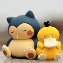Load image into Gallery viewer, Kawaii Sleeping Snorlax, Gonbe, Psyduck Pokemon Anime Figure Set
