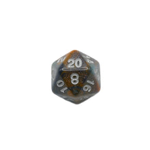 Load image into Gallery viewer, Mysterious Ink - 7 Piece DnD Dice Set | Acrylic RPG Gaming Dice

