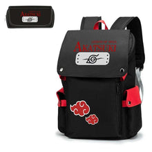 Load image into Gallery viewer, Naruto Anime Backpack, Includes Pencil Case and External Charging Port, Uzumaki Akatsuki School Students Schoolbag Leisure Computer Bag
