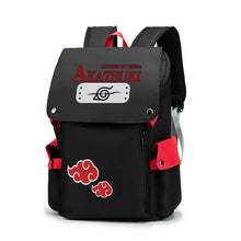 Load image into Gallery viewer, Naruto Anime Backpack, Includes Pencil Case and External Charging Port, Uzumaki Akatsuki School Students Schoolbag Leisure Computer Bag
