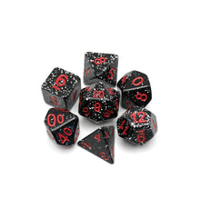 Load image into Gallery viewer, Obsidian Malphite - 7 Piece DnD Dice Set | Acrylic RPG Gaming Dice
