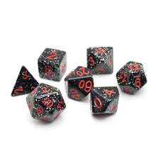 Load image into Gallery viewer, Obsidian Malphite - 7 Piece DnD Dice Set | Acrylic RPG Gaming Dice
