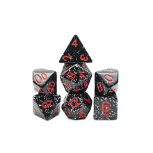 Load image into Gallery viewer, Obsidian Malphite - 7 Piece DnD Dice Set | Acrylic RPG Gaming Dice
