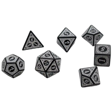 Load image into Gallery viewer, Magic Flame (White) - "Enchanted Zen" - 7 Piece DnD Dice Set | Acrylic RPG Gaming Dice
