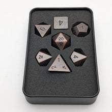 Load image into Gallery viewer, Copper Ore - 7 Piece DnD Dice Set | Metal RPG Gaming Dice
