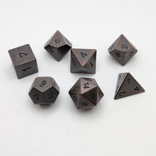 Load image into Gallery viewer, Copper Ore - 7 Piece DnD Dice Set | Metal RPG Gaming Dice
