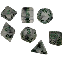 Load image into Gallery viewer, Shining Stars - 7 Piece DnD Dice Set | Acrylic RPG Gaming Dice
