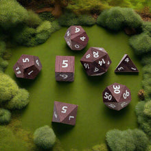 Load image into Gallery viewer, Briarwood Berry - 7 Piece DnD Dice Set | Wood RPG Gaming Dice
