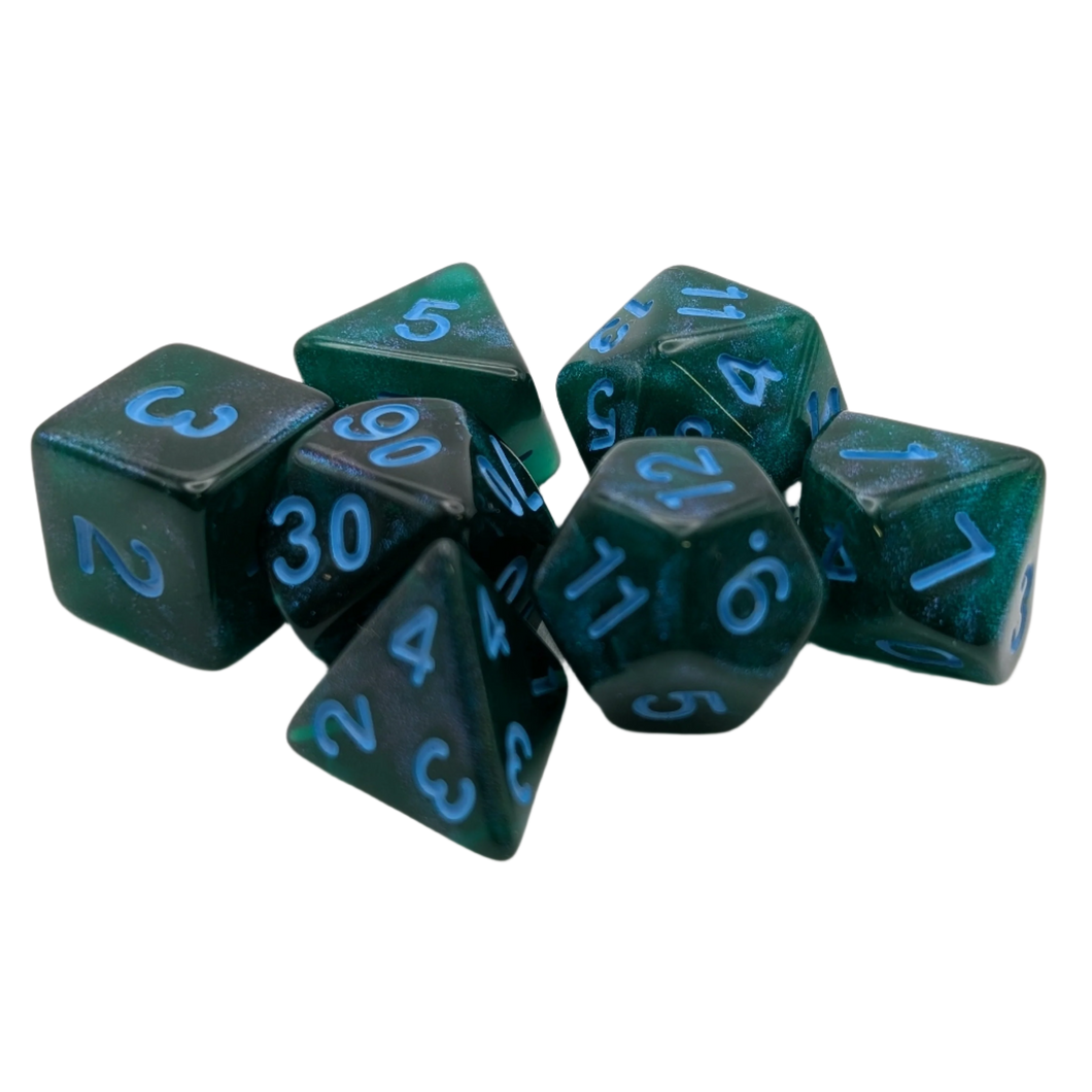 Lake Bottom - 7 Piece DnD Dice Set | Acrylic RPG Gaming Dice
