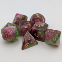 Load image into Gallery viewer, Superbloom - 7 Piece DnD Dice Set | Acrylic RPG Gaming Dice
