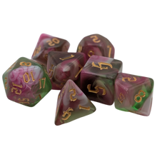 Load image into Gallery viewer, Superbloom - 7 Piece DnD Dice Set | Acrylic RPG Gaming Dice
