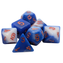 Load image into Gallery viewer, Sea and Sky- 7 Piece DnD Dice Set | Acrylic RPG Gaming Dice
