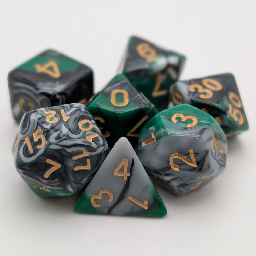 Mint Shake - 7 Piece DnD Dice Set | Acrylic RPG Gaming Dice