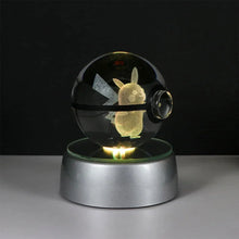 Load image into Gallery viewer, Pokemon 3D Crystal Ball Pikachu Gengar Eevee Mewtwo Anime Pokeball with Led Night Light Base
