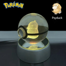 Load image into Gallery viewer, Pokemon 3D Crystal Ball Pikachu Gengar Eevee Mewtwo Anime Pokeball with Led Night Light Base
