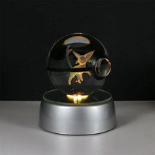 Load image into Gallery viewer, Pokemon 3D Crystal Ball Pikachu Gengar Eevee Mewtwo Anime Pokeball with Led Night Light Base
