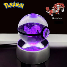 Load image into Gallery viewer, Pokemon 3D Crystal Ball Pikachu Gengar Eevee Mewtwo Anime Pokeball with Led Night Light Base

