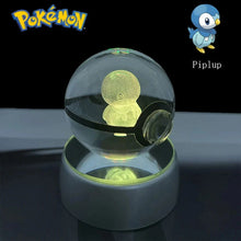 Load image into Gallery viewer, Pokemon 3D Crystal Ball Pikachu Gengar Eevee Mewtwo Anime Pokeball with Led Night Light Base
