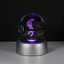 Load image into Gallery viewer, Pokemon 3D Crystal Ball Pikachu Gengar Eevee Mewtwo Anime Pokeball with Led Night Light Base
