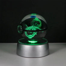 Load image into Gallery viewer, Pokemon 3D Crystal Ball Pikachu Gengar Eevee Mewtwo Anime Pokeball with Led Night Light Base
